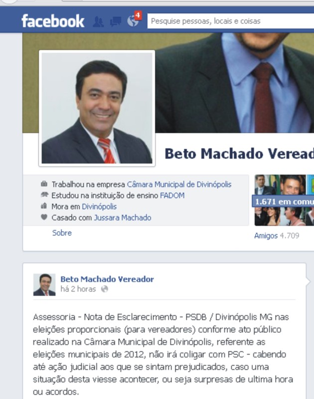 Início de incêndio e discórdia no ninho tucano – vereador ameaça ir a justiça contra decisão do partido facebook - beto machado
